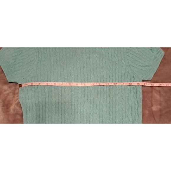 Lilly Pulitzer Vintage Cashmere Cable Knit Short Sleeve Sweater Blue Size Large - Picture 4 of 9